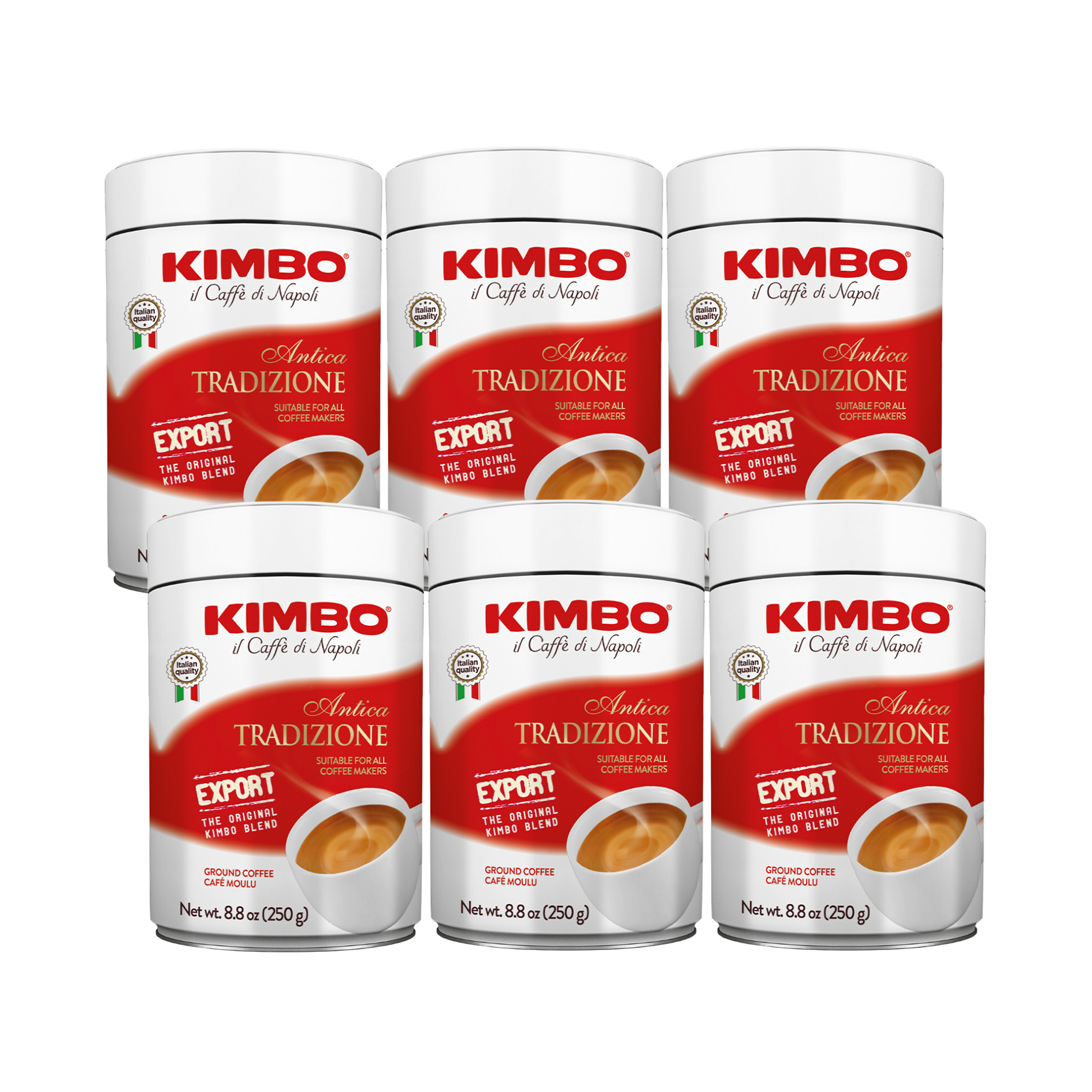 Antica Tradizione - Ground 8.8oz Can - 6 Packs – Kimbo Coffee USA