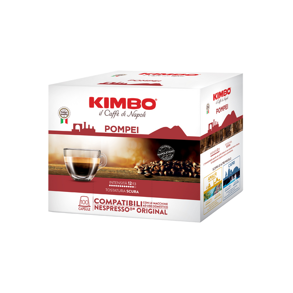 KIMBO - Pompei Single Serve Pods - Dark Roast with Intense Flavor