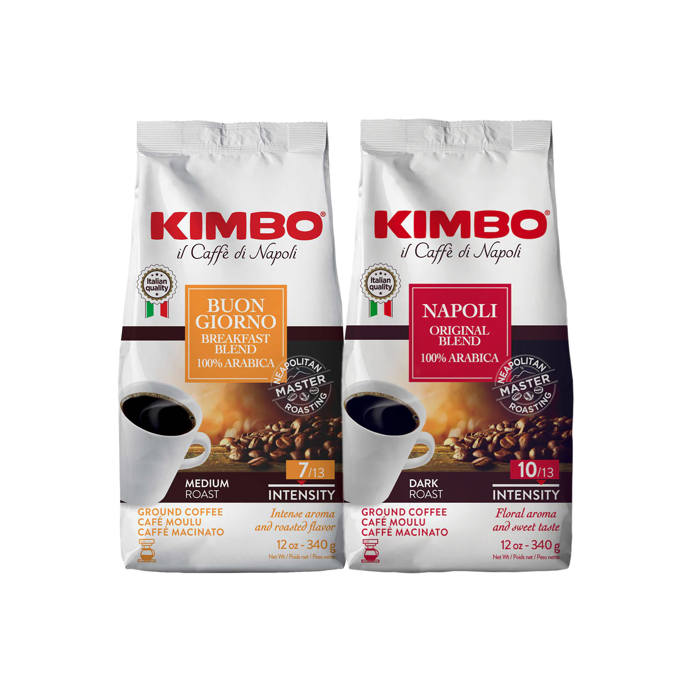 Buongiorno & Napoli - Ground Coffee Variety Pack – 2 x 12oz Bag
