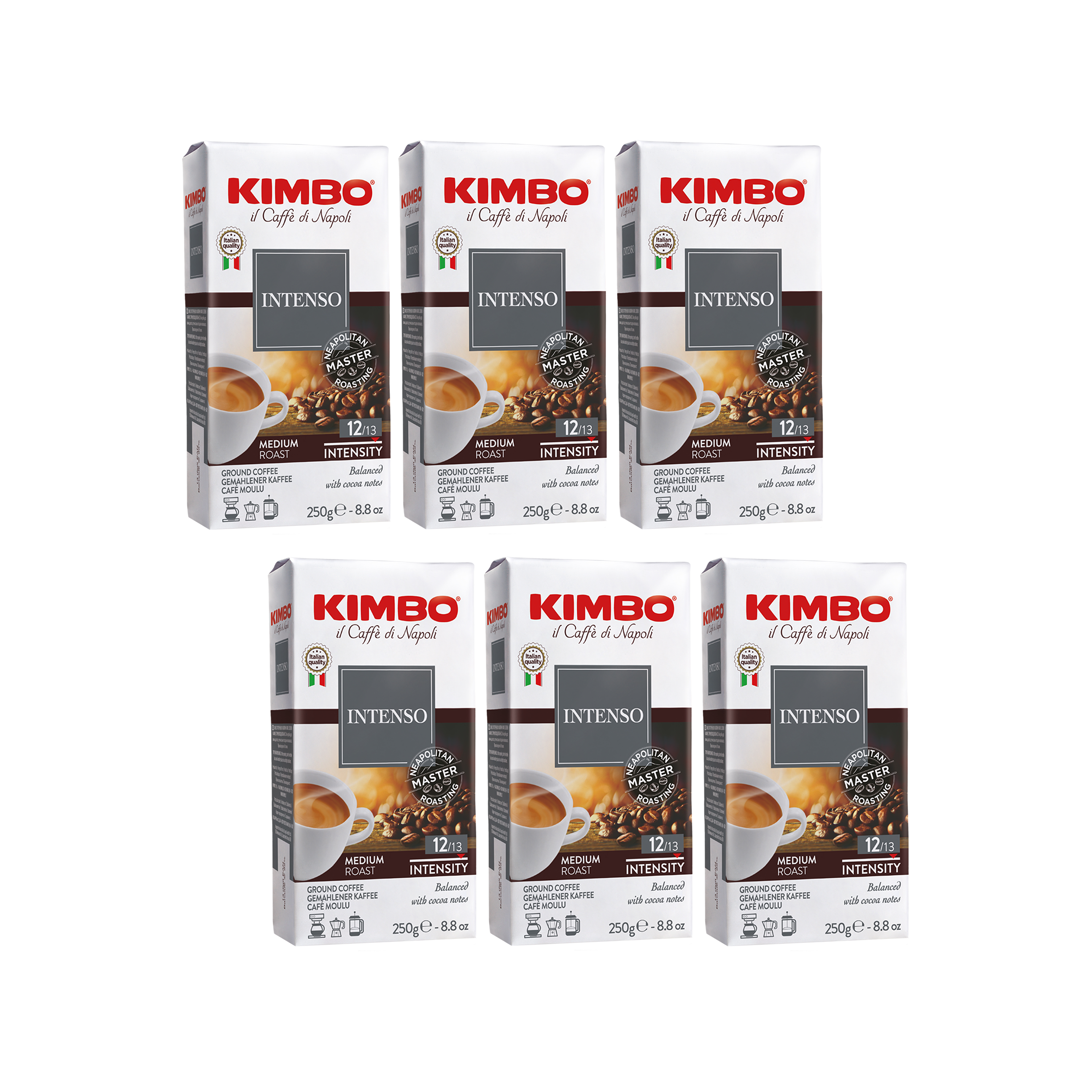 Intenso Ground Coffee – 6-Pack – 8.8oz Bricks