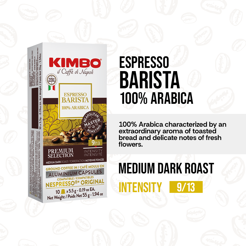 200 Capsule Alluminio Kimbo Premium Selection BARISTA Arabica – Compatibili Nespresso