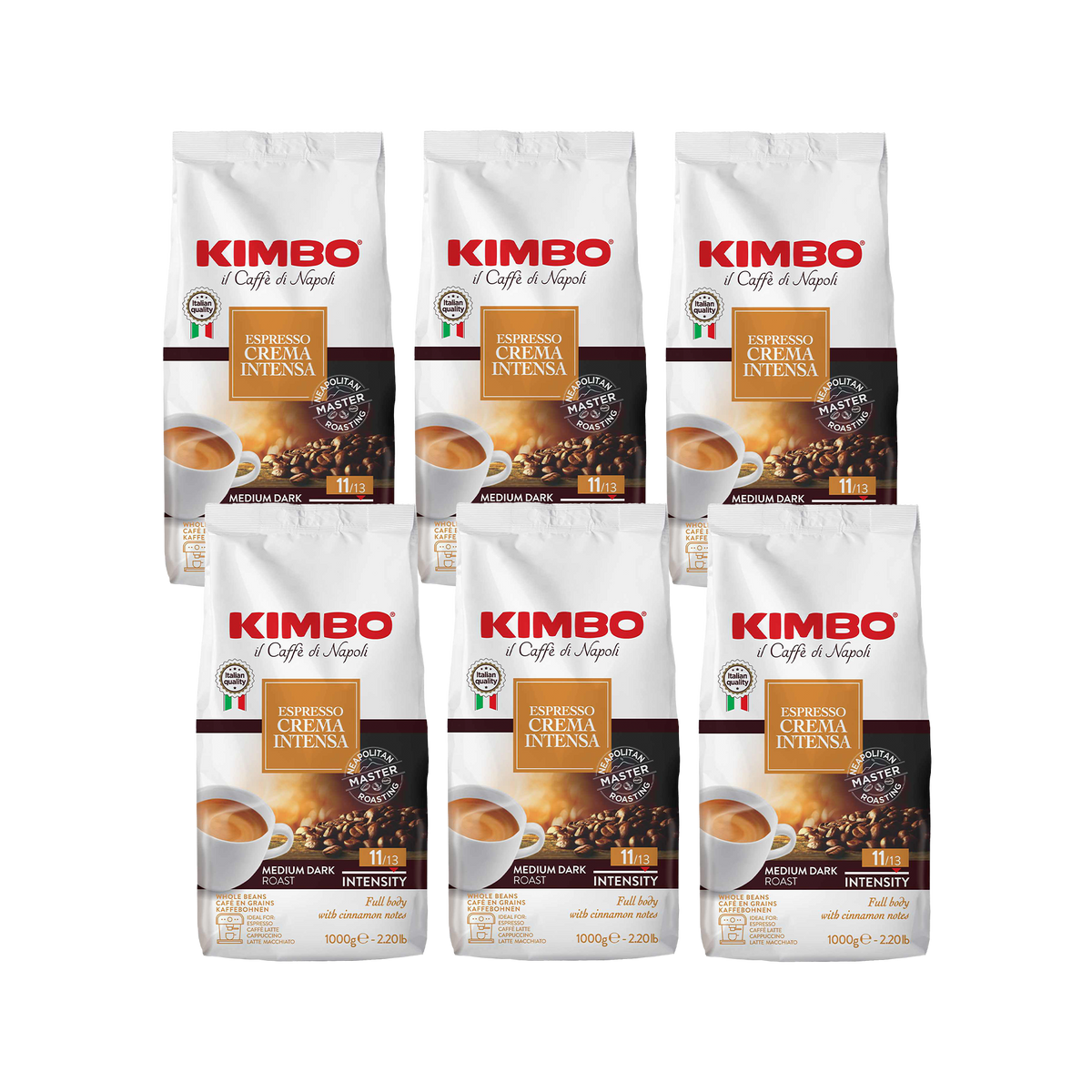 Crema Intensa - Whole Bean Coffee 2.2lb Bag - 6 Packs