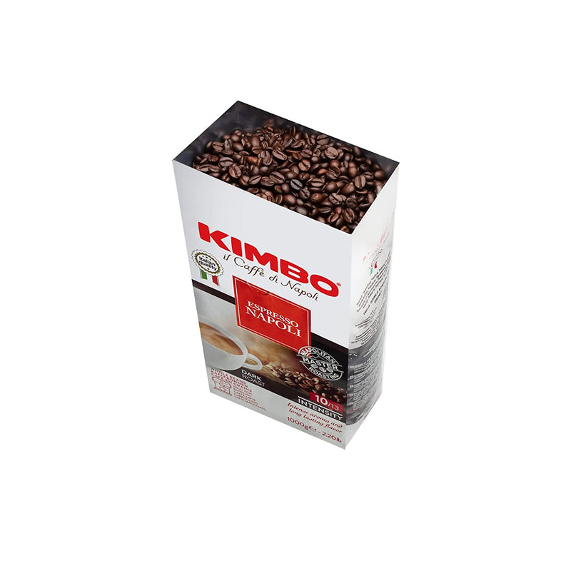 Kimbo Espresso Napoletano Whole Coffee Beans, Dark Roast, 1kg Bag